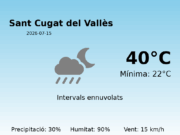AEMET: El temps per a Sant Cugat del Vallès – 15 de Juliol de 2026