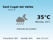 El temps a Sant Cugat del Vallès avui, 16 de Juliol de 2026