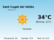 Previsió de l’AEMET a Sant Cugat del Vallès avui 23 de Juliol de 2026