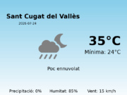 El temps avui 24 de Juliol de 2026 a Sant Cugat del Vallès segons l’AEMET