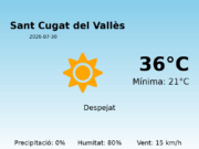El temps avui 30 de Juliol de 2026 a Sant Cugat del Vallès segons l’AEMET