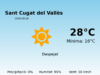 Previsió de l’AEMET a Sant Cugat del Vallès avui 20 de Setembre de 2026